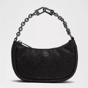 Lululemon black city essentials nano shoulder bag glitter sparkly NWT